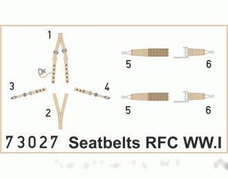 Фототравление Набор дополнений Seatbelts RFC WWI SUPER FABRIC