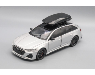 AUDI RS6 с багажным боксом, серебристый, 21 см