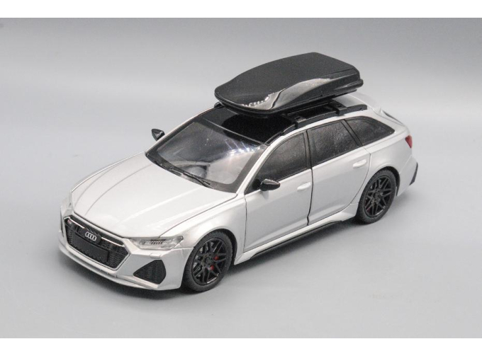 AUDI RS6 с багажным боксом, серебристый, 21 см
