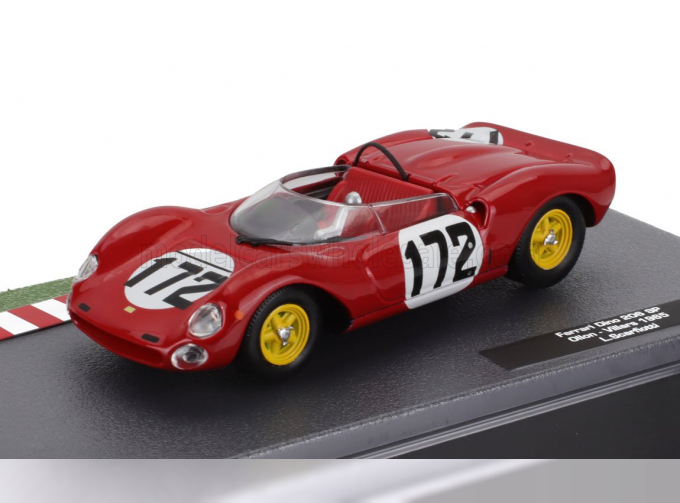 FERRARI 206sp Dino Spider Team Scuderia Ferrari Sefac №172 Winner Ollon Villars (1965) Ludovico Scarfiotti, Red