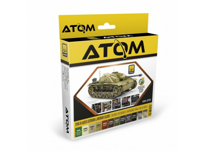 Набор красок ATOM Цвета экстерьера и интерьера STUG III Ausf.G / Exterior & Interior Colors (13 шт.)
