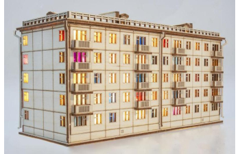 Сборная модель Хрущёвка пятиэтажный дом