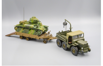 тягач Laffly S45 c прицепом Titan и танком Char D2