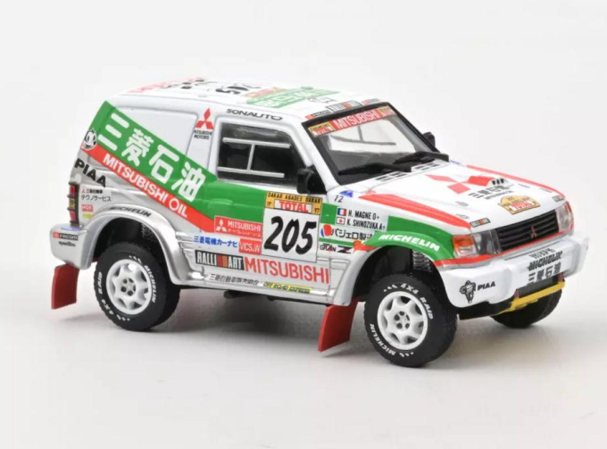 MITSUBISHI Pajero N 205 Winner Rally Dakar 1997 K.shinozuka - H.magne, White Green Orange