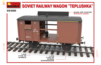 Сборная модель Советский Железнодорожный Вагон “ТЕПЛУШКА”