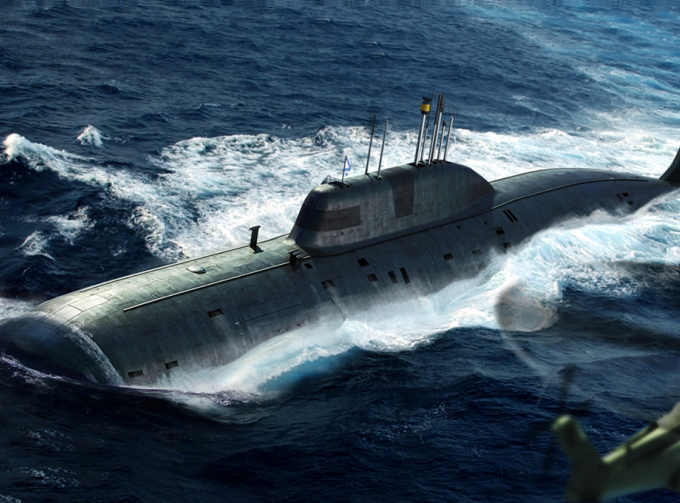 Сборная модель Подводная лодка Russian Navy SSN Akula Class Attack Submarine