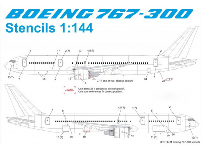 Декаль для Boeing 767-300 Stencils