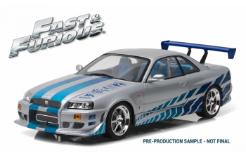 NISSAN Skyline GT-R R34 из к/ф "Двойной Форсаж" (1999), silver / blue