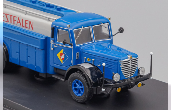 BÜSSING 8000 fuel truck, Westfalen, blue / silver