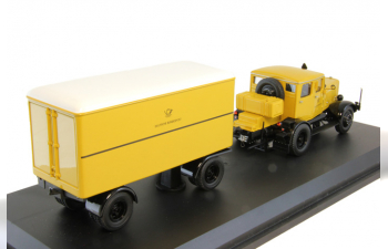 HANOMAG ST 100 mit Anhanger "Deutsche Post", yellow