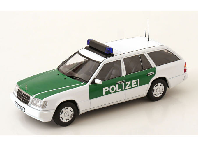 MERCEDES BENZ E-class (s124) T-model Sw Station Wagon Polizei (1995), White Green
