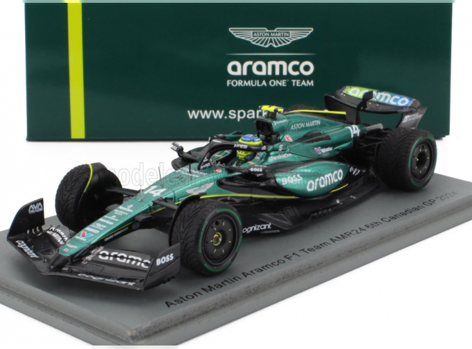 ASTON MARTIN F1 Amr24 Team Aramco Cognizant №14 Canada Gp (2024) Fernando Alonso, Green Black