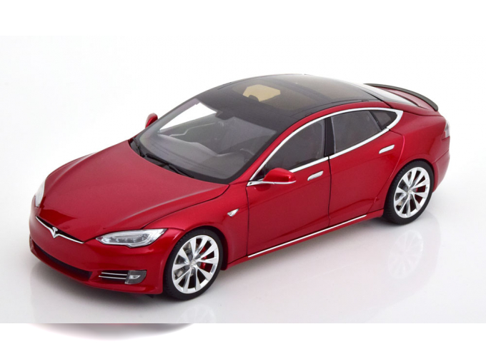 TESLA Model S P100D (2016), red metallic