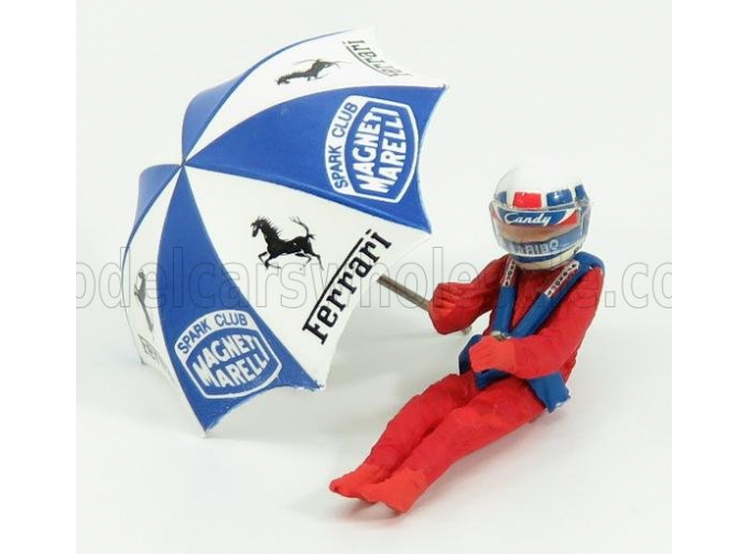 FIGURES Didier Pironi For Ferrari 126c2 F1 With Umbrella, Red