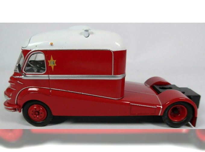 Ford F798W 1955 седельный тягач Circus Pinder, красный с белым и серебристым