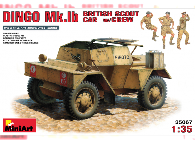 Сборная модель Бронеавтомобиль DINGO Mk.1b BRITISH SCOUT CAR w/CREW