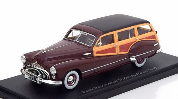 BUICK Roadmaster 79 Estate Wagon (1947), dark red / wood