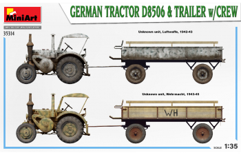 Сборная модель Немецкий трактор D8506 с прицепом, перевозящий пехотинцев