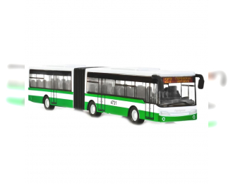 Автобус с гармошкой бело-зеленый, 18см