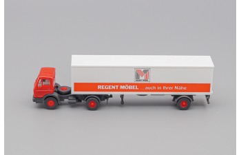 MERCEDES-BENZ NG 1619 Tractor / Trailer "Regent Möbel", red / white / darkgray