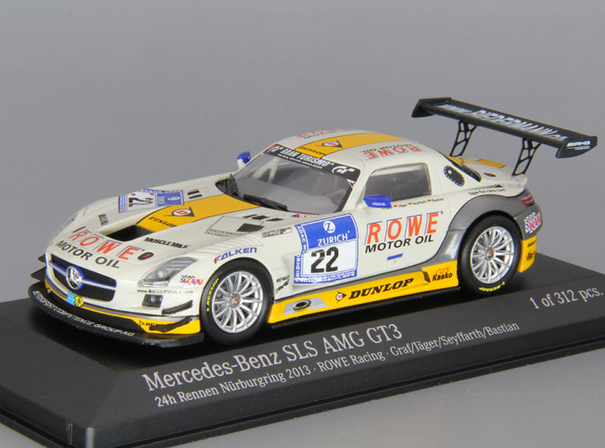 MERCEDES-BENZ SLS AMG GT3 ROWE Racing Graf / Jager / Seyffarth / Bastian ADAC Zurich 24h Nurburgring (2013), beige / yellow / grey