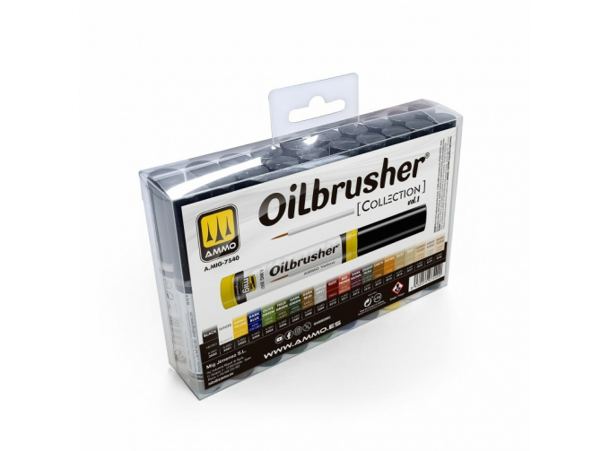 Набор масляных красок с кистью AMMO Collections: Oilbrusher Vol. 1 (20 шт.)