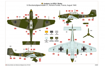 Сборная модель Немецкий пикирующий бомбардировщик Junkers Ju-87B-1 Stuka