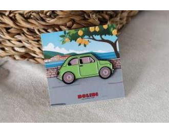 Значок Pin 1950 Fiat 500, green
