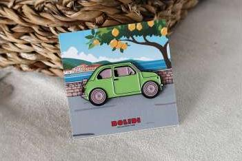 Значок Pin 1950 Fiat 500, green