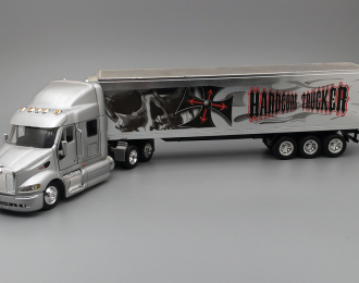 PETERBILT 387 with a semi-trailer, silver