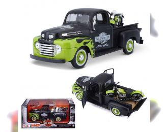 FORD F-1 Pickup (1948) + HARLEY DAVIDSON FL Panhead (1948), black/green