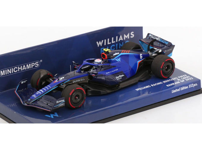 WILLIAMS F1 Fw44 Team Williams Racing №6 Bahrain Gp (2022) Nicholas Latifi, Blue