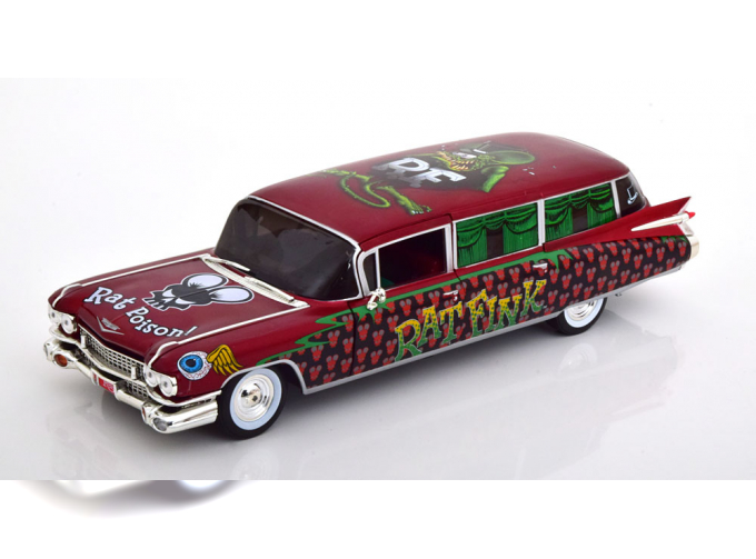 CADILLAC Eldorado Hearse Rat Fink (1959), red metallic