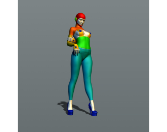 Фигура Девушка в футуристическом костюме, окрашенная