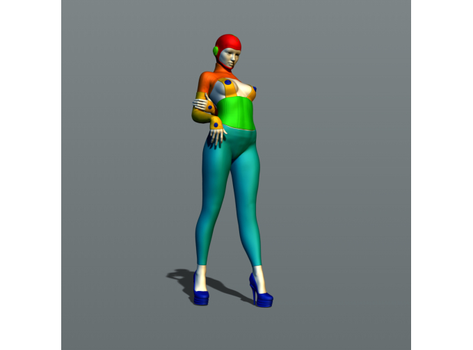 Фигура Девушка в футуристическом костюме, окрашенная