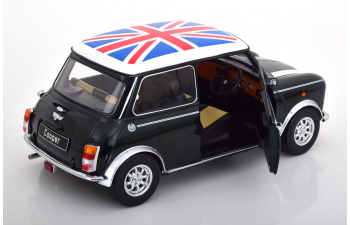 MINI Cooper RHD, dark green-metallic white Union Jack