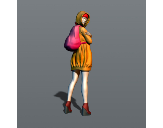 Фигура Девушка с рюкзаком, окрашенная