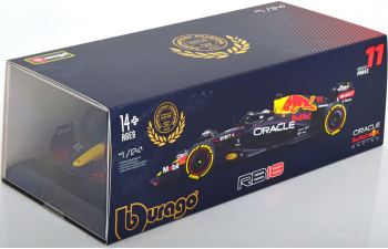RED BULL F1 Rb18 Team Oracle Red Bull Racing №11 Season (2022) Sergio Perez - With Pilot And Showcase, Matt Blue Yellow Red