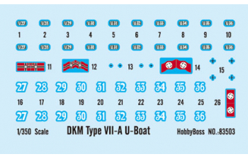 Сборная модель Немецкая ДПЛ U-boat Type VII A