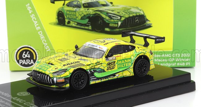 MERCEDES BENZ Gt3 Amg Evo Team Landgraf Racing N48 Winner Fia Gt World Cup Macau (2023) Raffaele Marciello, Yellow Green