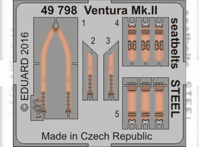 Фототравление Ventura Mk. II ремни СТАЛЬ