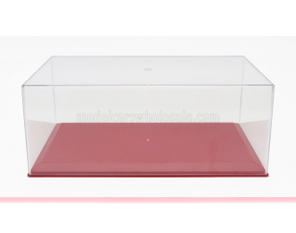 VETRINA DISPLAY BOX Base In Plastica Rossa - Plastic Leather Base Red - Lungh.length Cm 33.5 X Largh.width Cm 17.3 X Alt.height Cm 13.0 (altezza Interna Interior Height Cm 11.0), Plastic Display - Red