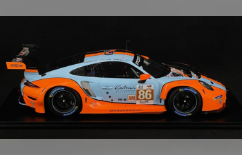 PORSCHE 911 991-2 Rsr-19 4.2l Team Gr Racing Gulf №86 24h Le Mans (2023) Ben Barker - Riccardo Pera - Michael Wainwright, Orange Light Blue Black