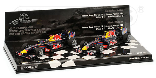 RENAULT RB6 2010 Набор из 2-х RED BULL RACING Constructers World Championship, red/black