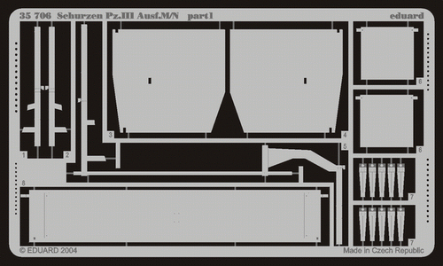 Фототравление Немецкий средний танк Pz.Kpfw.III Ausf. M/N (экраны)