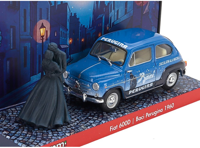 FIAT 600d Berlina Baci Perugina With Figures (1960), Blue Black