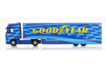 MERCEDES-BENZ Actros MP4 1851 Transporter Good Year Tires (2023), blue