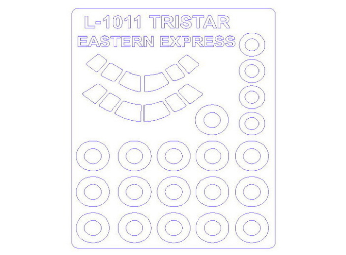 Набор масок окрасочных для L-1011 TRISTAR + маски на диски и колеса
