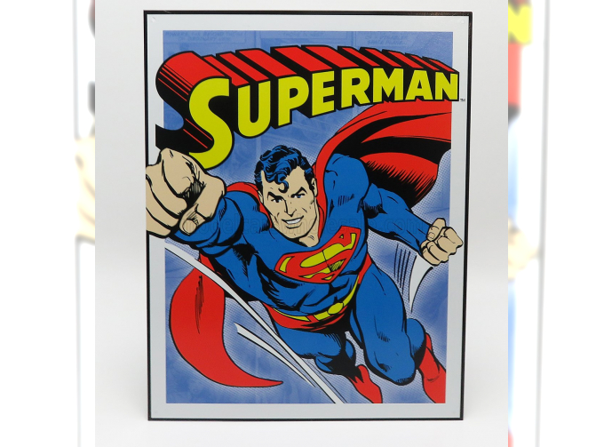 ACCESSORIES Metal Plate - Superman Retro, Blue Red Yellow