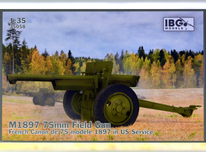 Сборная модель 75-мм полевое орудие M1897 - французское 75 на вооружении США